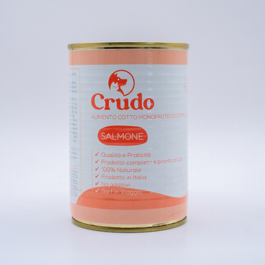 Casalinga Cotta per CANI (No Frigo) - Salmone - in Lattina (400 gr)
