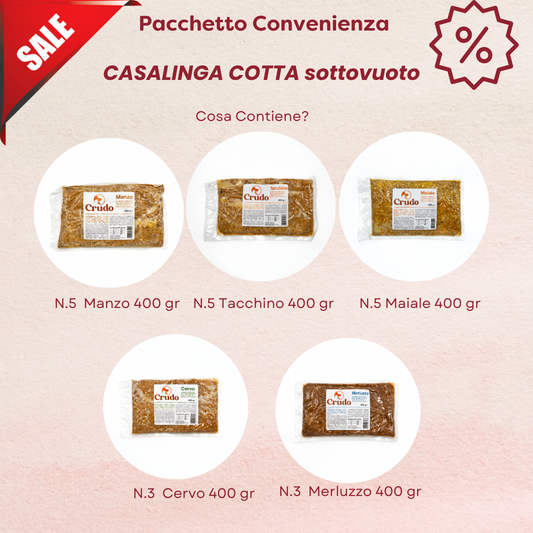 Pacchetto Convenienza 21 pezzi Casalinga cotta Sottovuoto