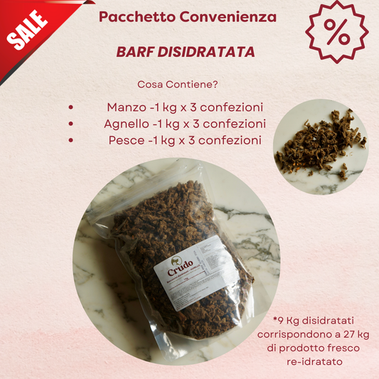 Pacchetto Convenienza 9 KG Barf Disidratata