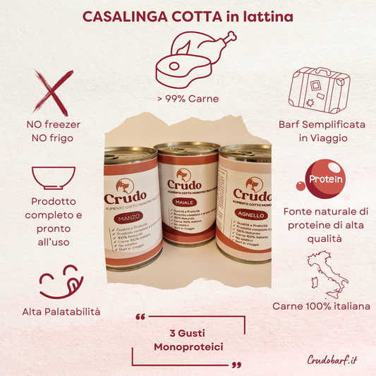 Casalinga Cotta per CANI (No Frigo) - Manzo - in Lattina (400 gr)